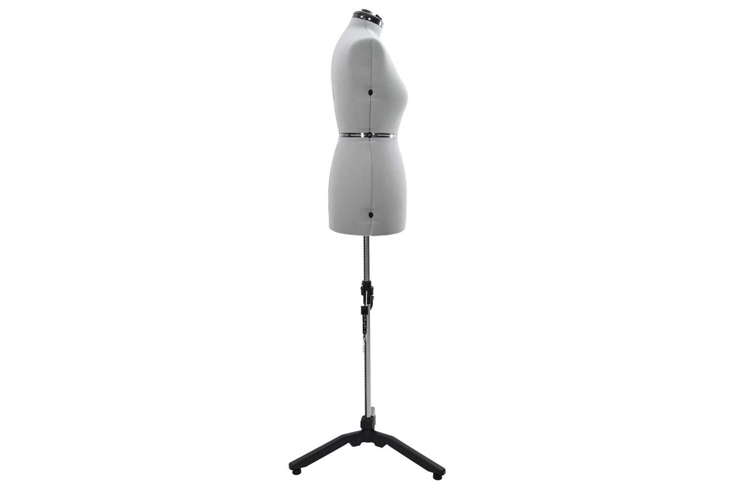 Vidaxl Adjustable Dress Form Female Height Adjustable Grey M Velvet-3