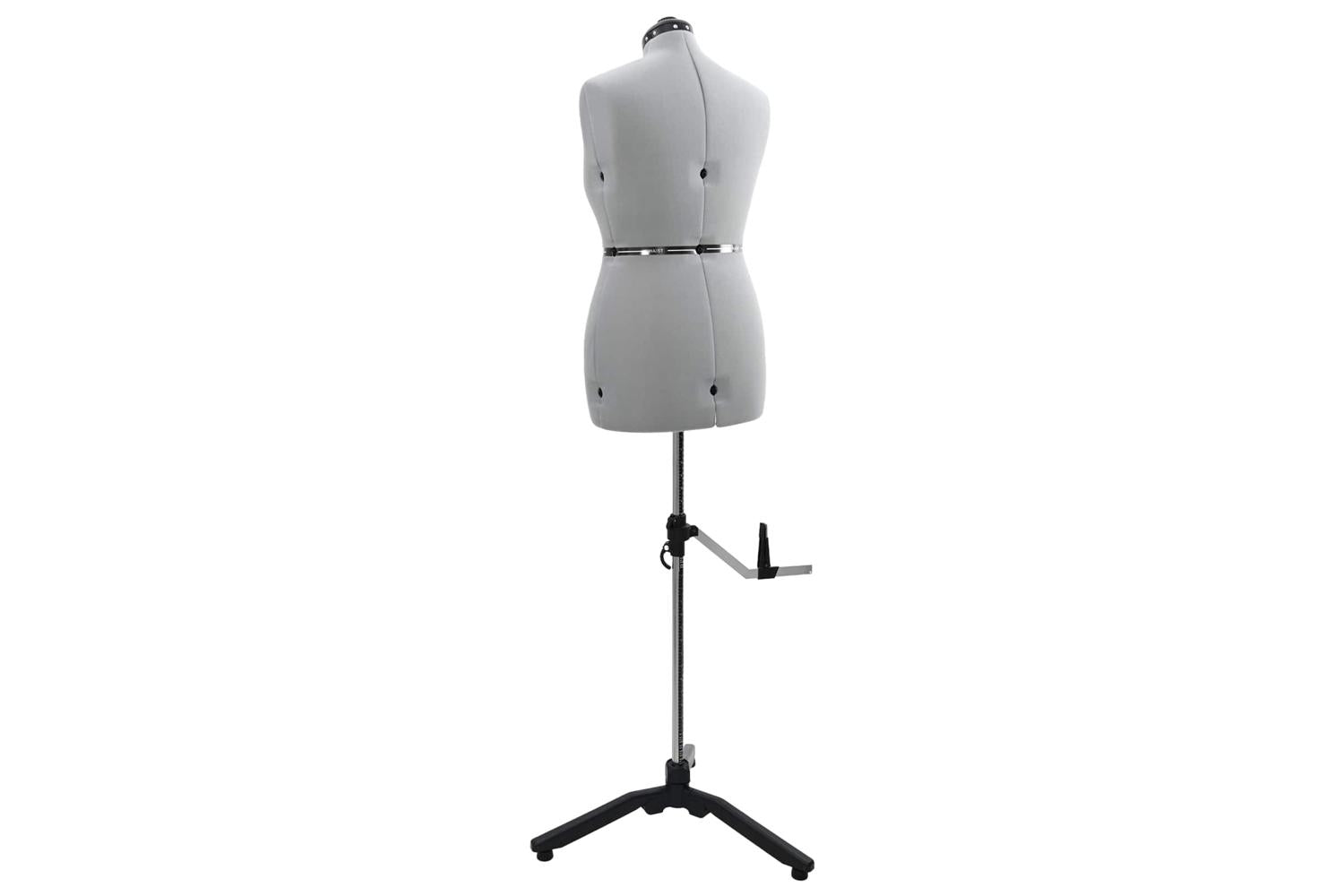 Vidaxl Adjustable Dress Form Female Height Adjustable Grey M Velvet-4