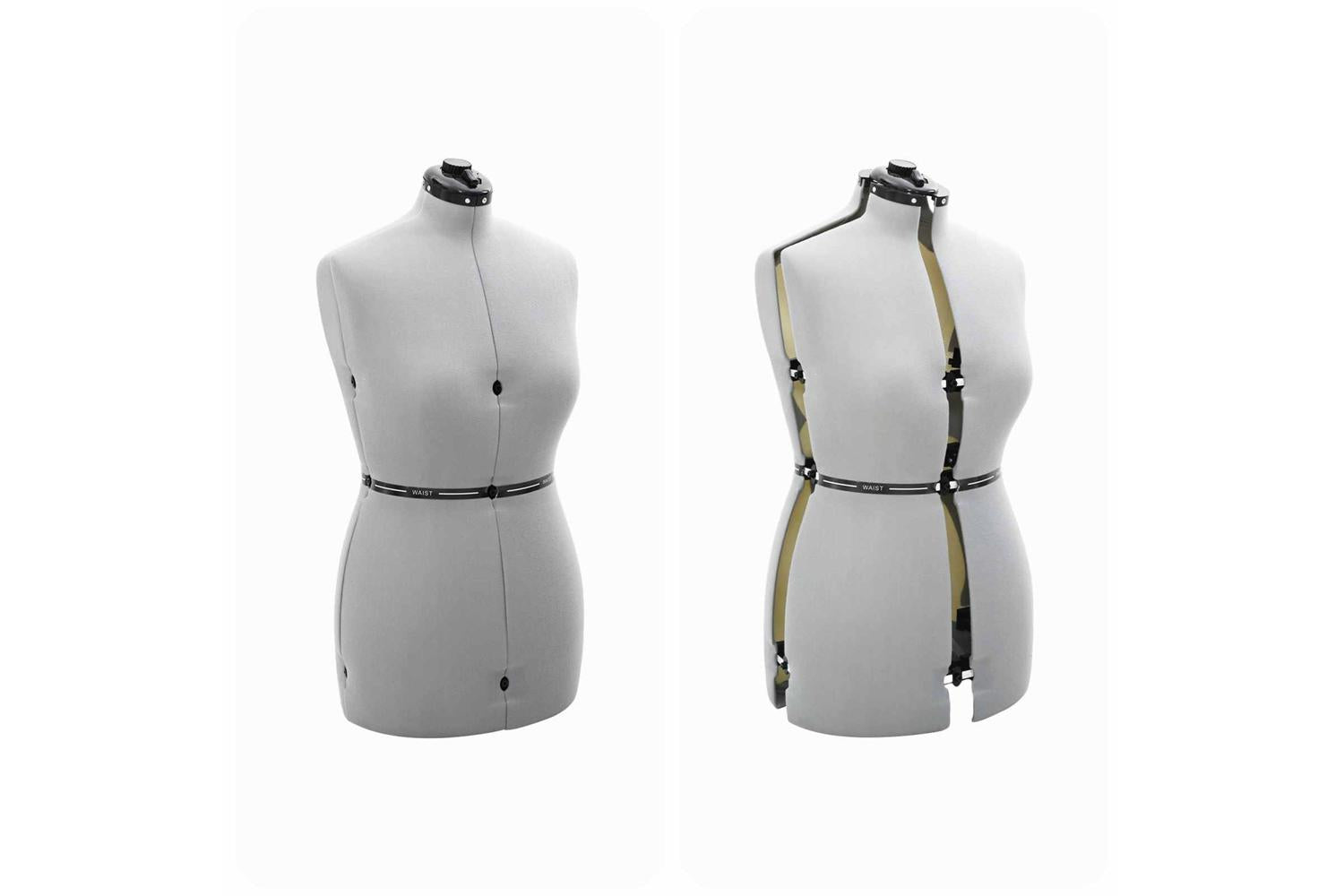 Vidaxl Adjustable Dress Form Female Height Adjustable Grey M Velvet-6
