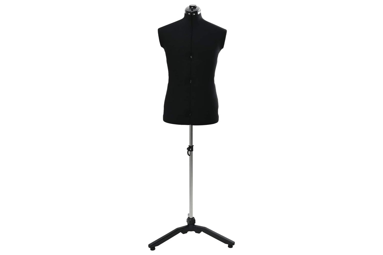 Vidaxl Adjustable Dress Form Male Manual Black 375-455 Inch Fabric-2