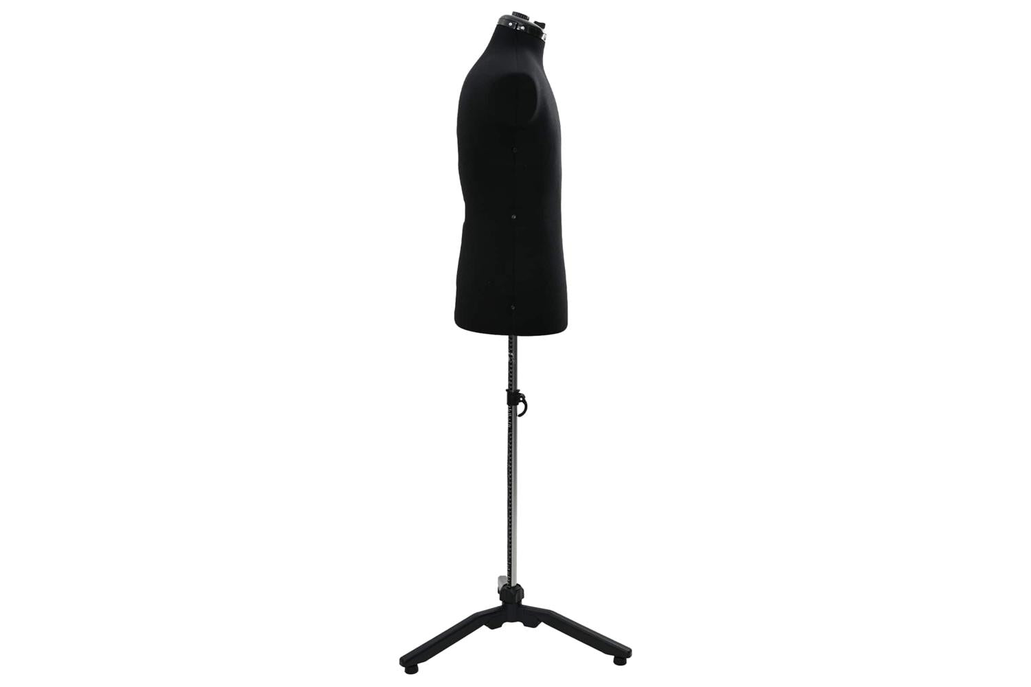 Vidaxl Adjustable Dress Form Male Manual Black 375-455 Inch Fabric-3