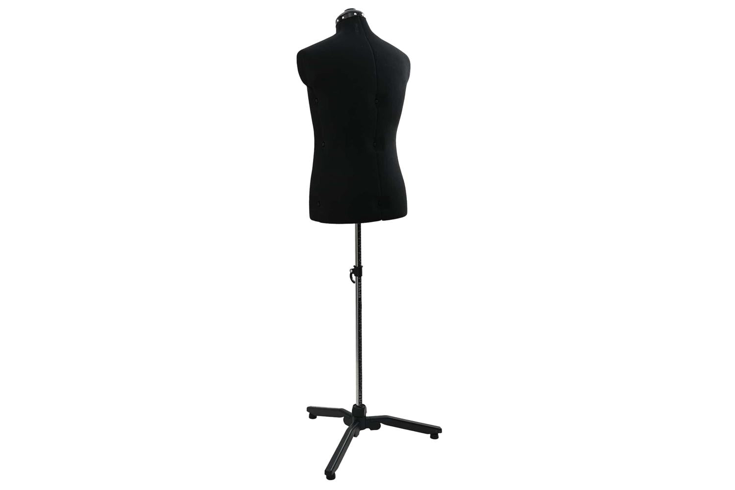 Vidaxl Adjustable Dress Form Male Manual Black 375-455 Inch Fabric-4