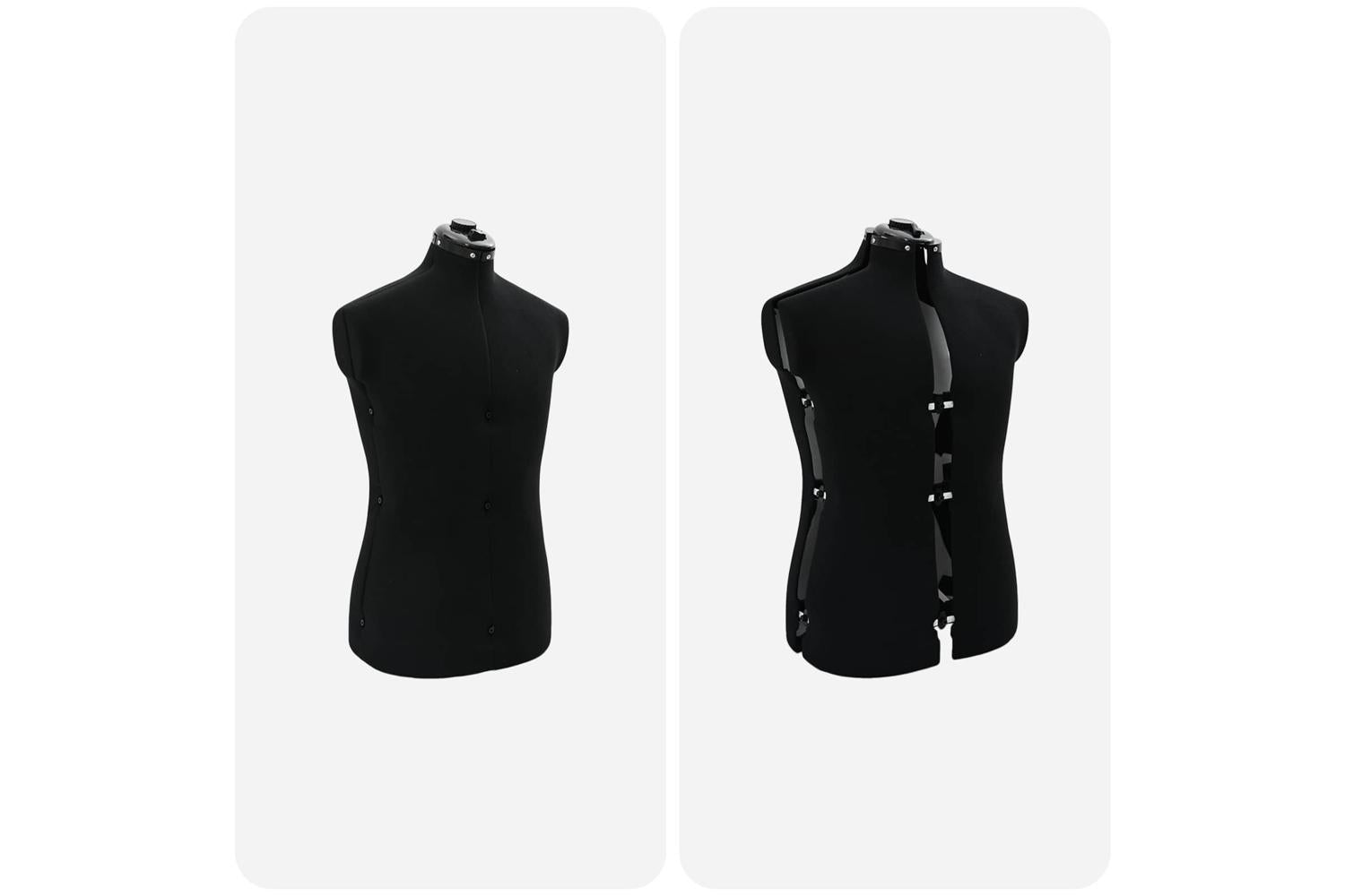 Vidaxl Adjustable Dress Form Male Manual Black 375-455 Inch Fabric-6
