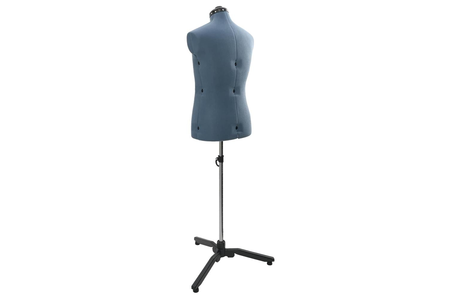 Vidaxl Adjustable Dress Form Male Manual Blue 375-455 Inch Fabric-4