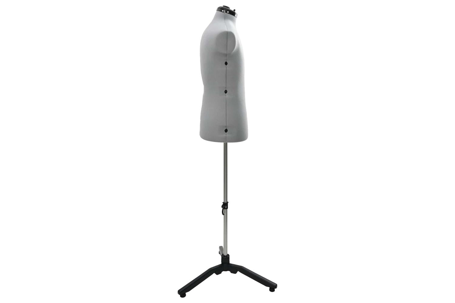 Vidaxl Adjustable Dress Form Male Manual Grey 375-455 Inch Fabric-3