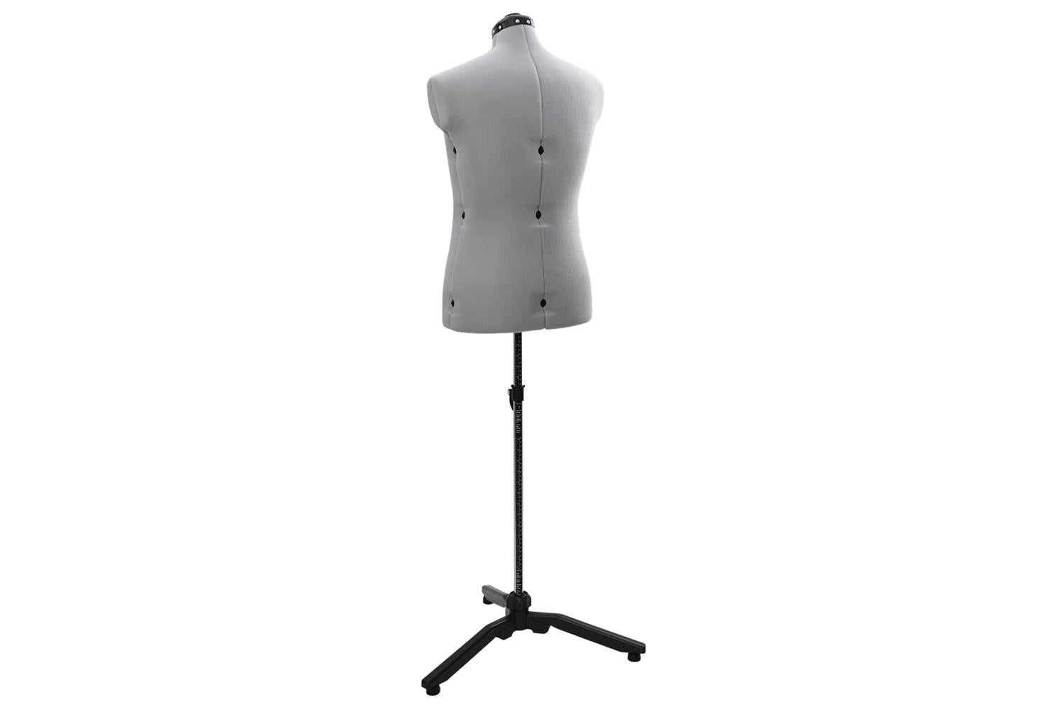Vidaxl Adjustable Dress Form Male Manual Grey 375-455 Inch Fabric-4