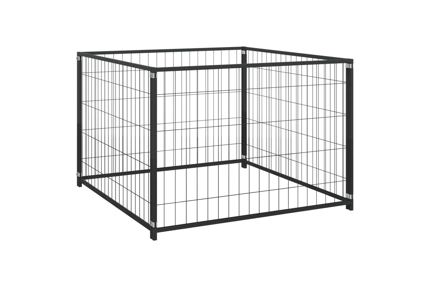 Vidaxl Dog Kennel Black 300x100x70 Cm Steel-3