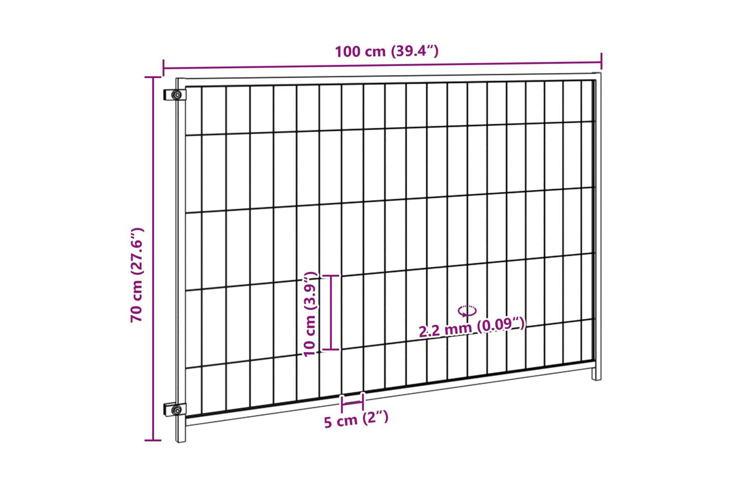 Vidaxl Dog Kennel Black 300x100x70 Cm Steel-6
