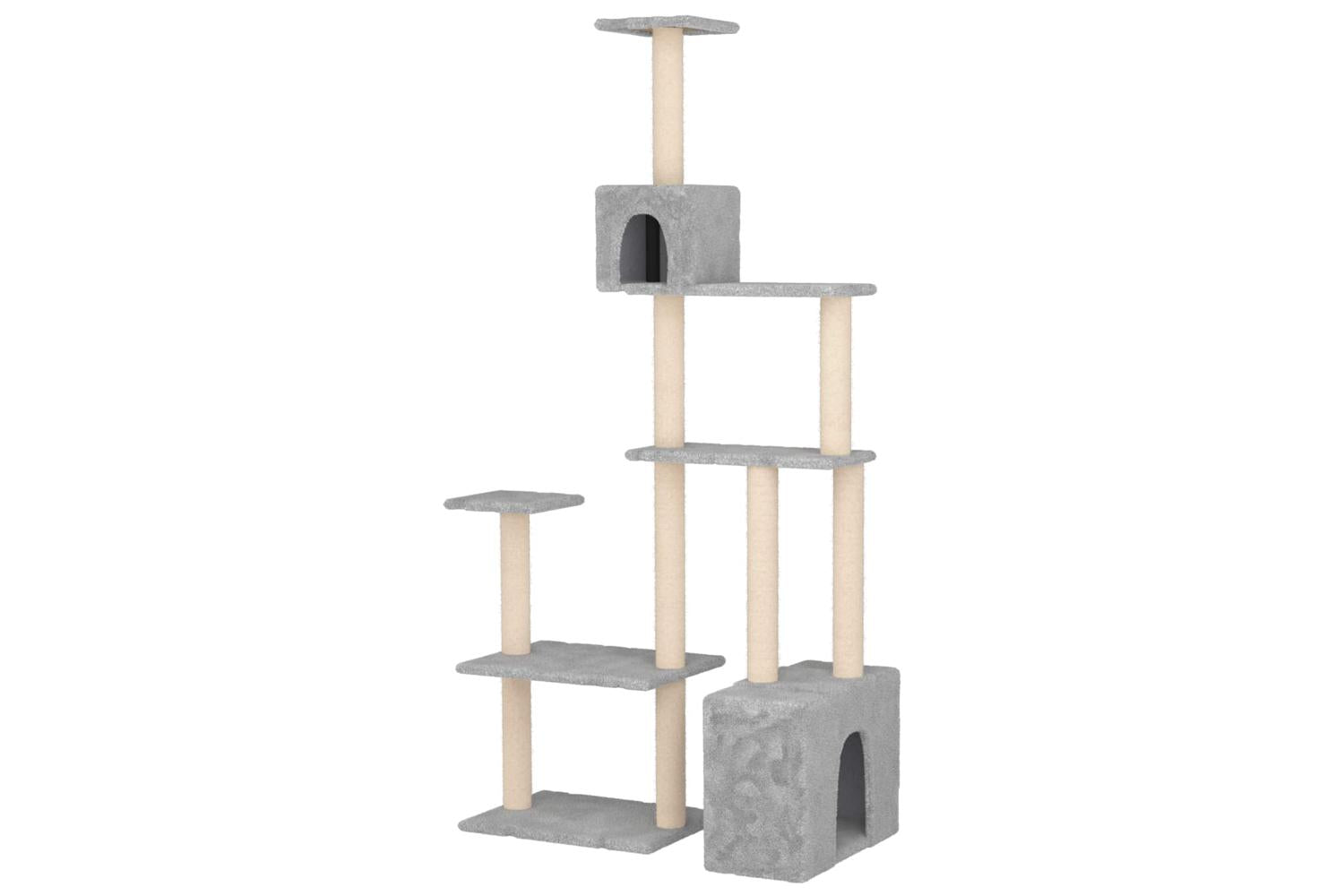 Vidaxl Cat Tree With Sisal Scratching Posts Light Grey 1775 Cm
