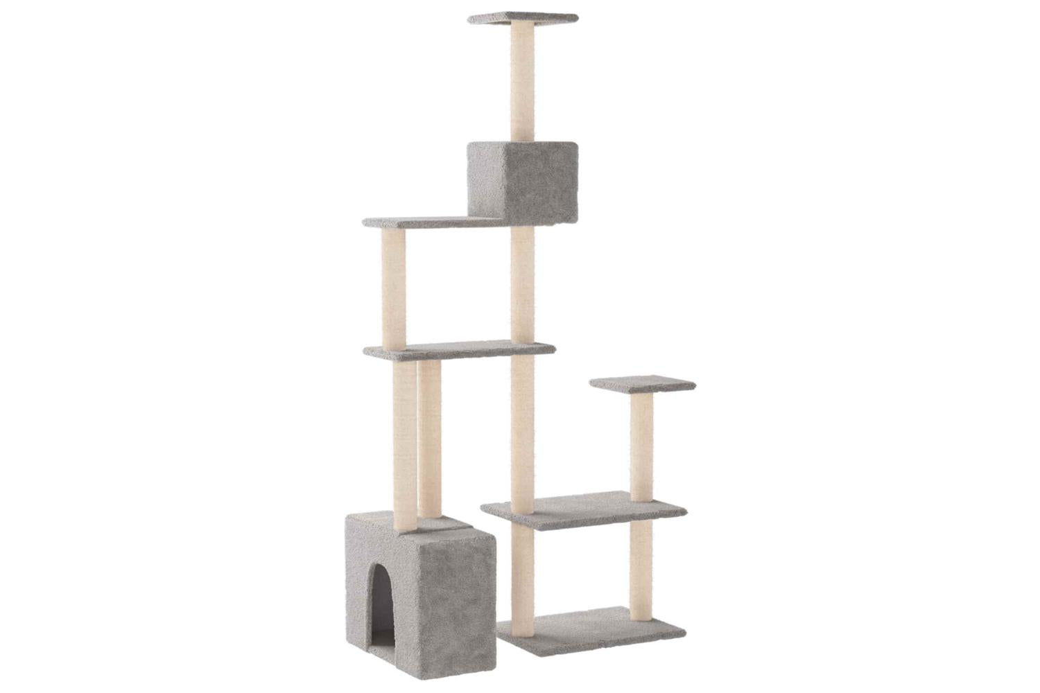 Vidaxl Cat Tree With Sisal Scratching Posts Light Grey 1775 Cm-5