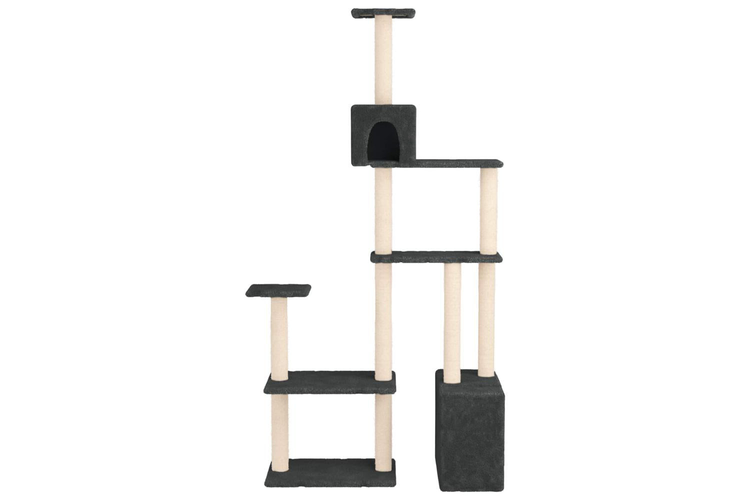 Vidaxl Cat Tree With Sisal Scratching Posts Dark Grey 1775 Cm-3