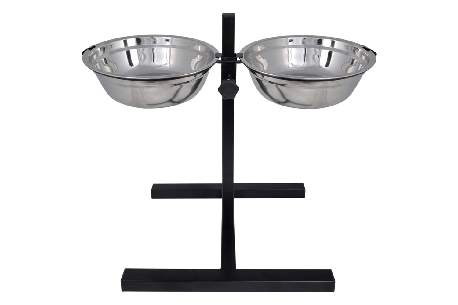 Vidaxl Feeding Stand And Bowl With Dog Food Silver And Black-4