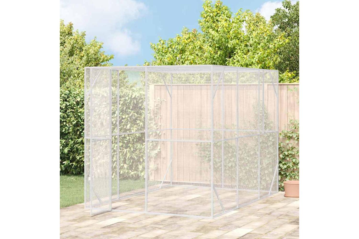 Vidaxl Bird Cage Silver 210 X 304 X 213 Cm-3