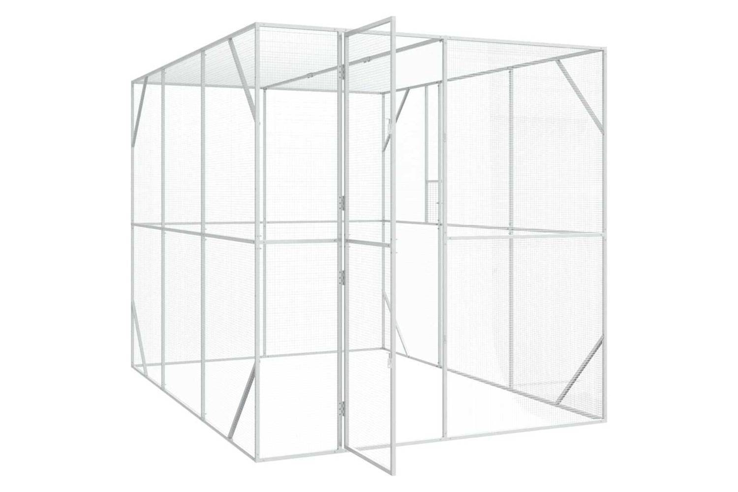 Vidaxl Bird Cage Silver 210 X 304 X 213 Cm-4
