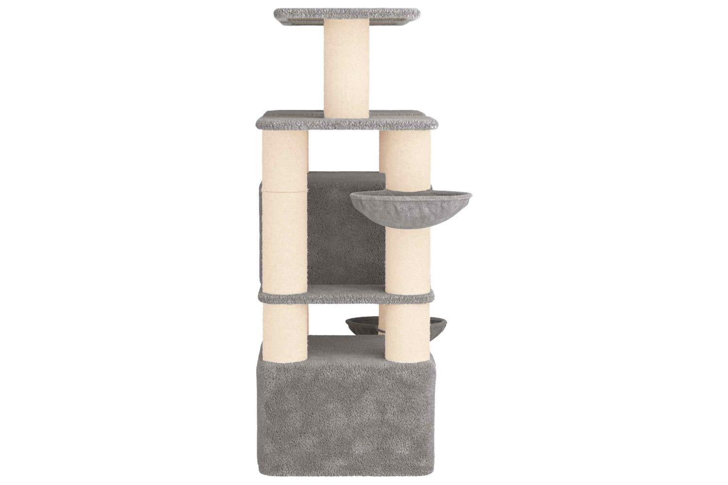 Vidaxl Cat Tree With Sisal Scratching Posts Light Grey 147 Cm 2 Pcs-5