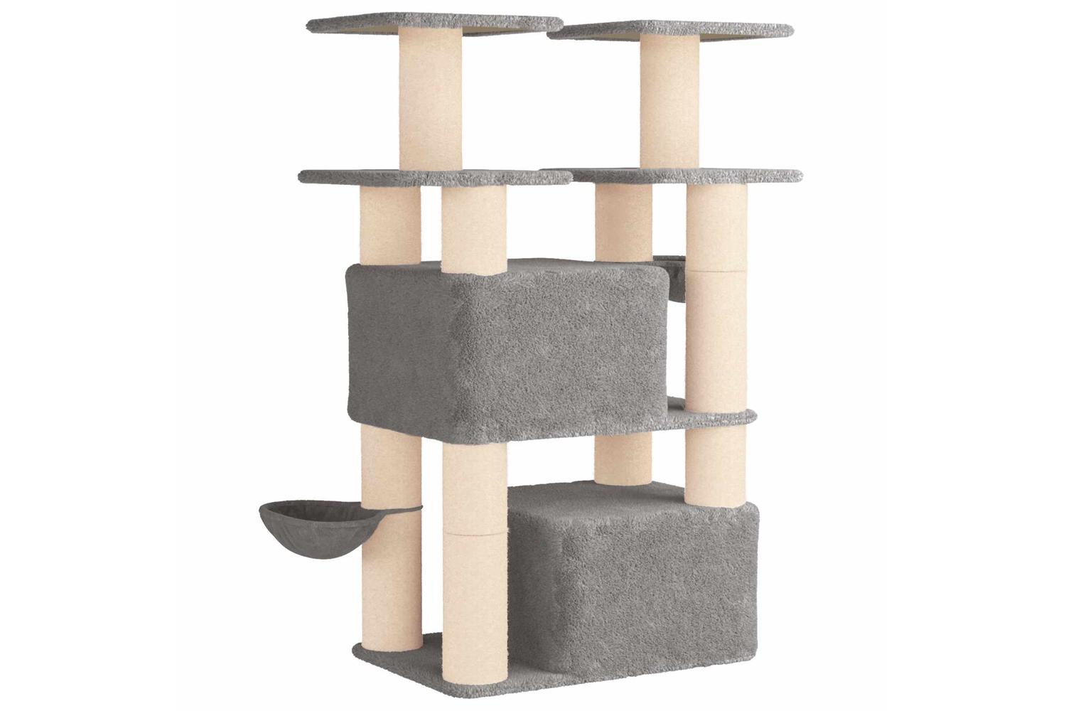 Vidaxl Cat Tree With Sisal Scratching Posts Light Grey 147 Cm 2 Pcs-6