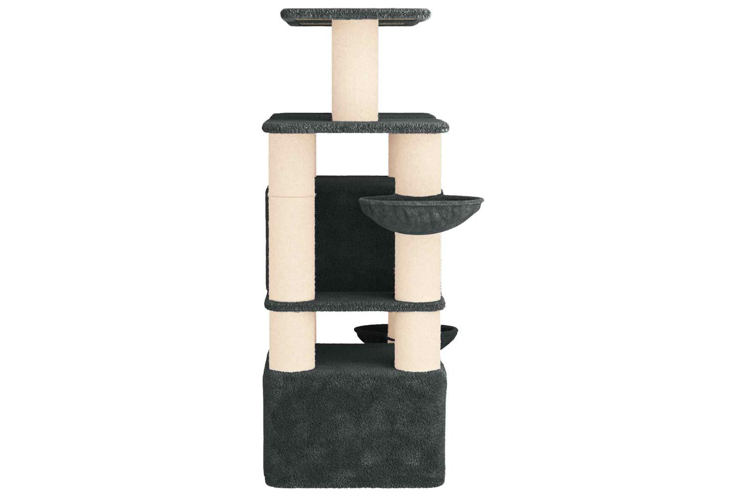 Vidaxl Cat Tree With Sisal Scratching Posts Dark Grey 147 Cm 2 Pcs-5