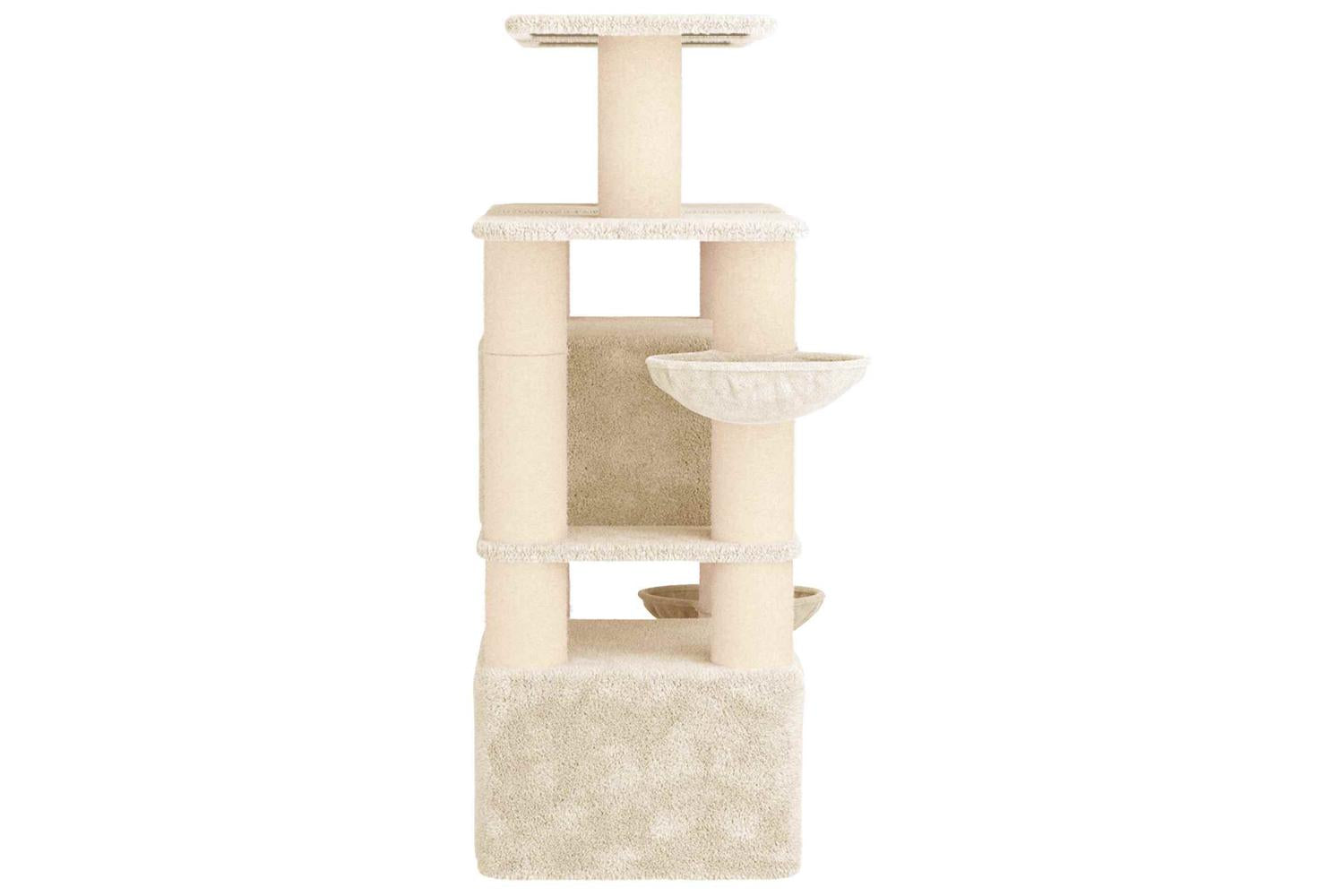 Vidaxl Cat Tree With Sisal Scratching Posts Cream 147 Cm 2 Pcs-5