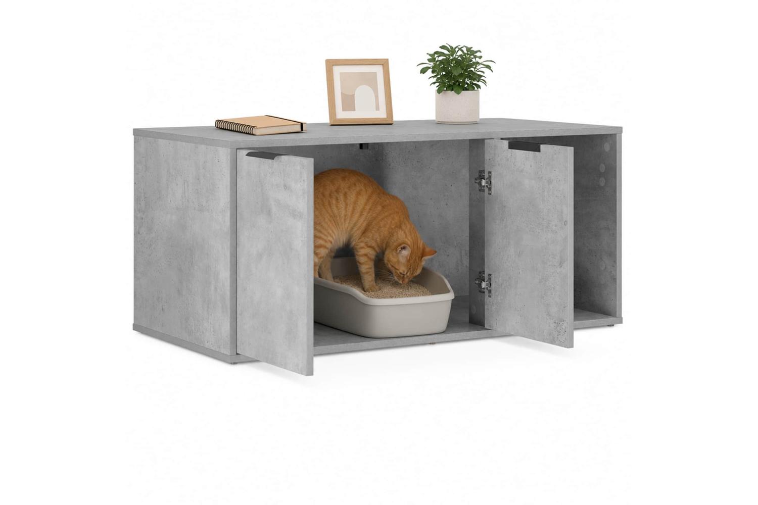 Vidaxl Cat Crate Furniture Concrete Grey 100 X 49 X 45 Cm-3