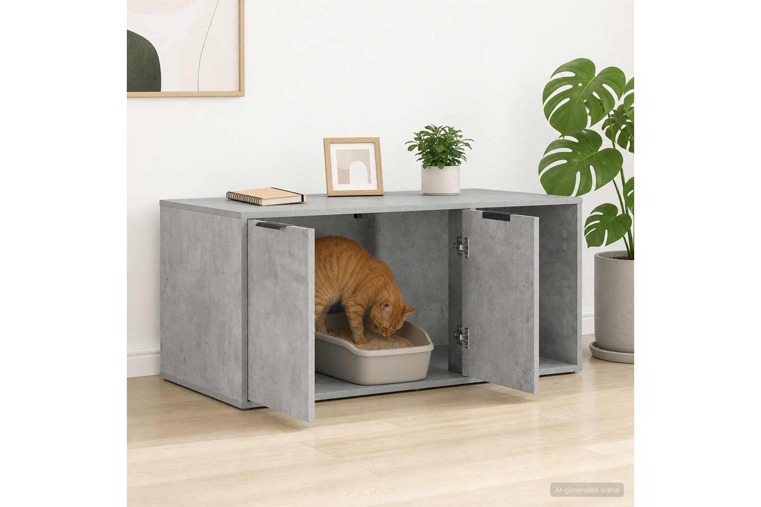 Vidaxl Cat Crate Furniture Concrete Grey 100 X 49 X 45 Cm-4
