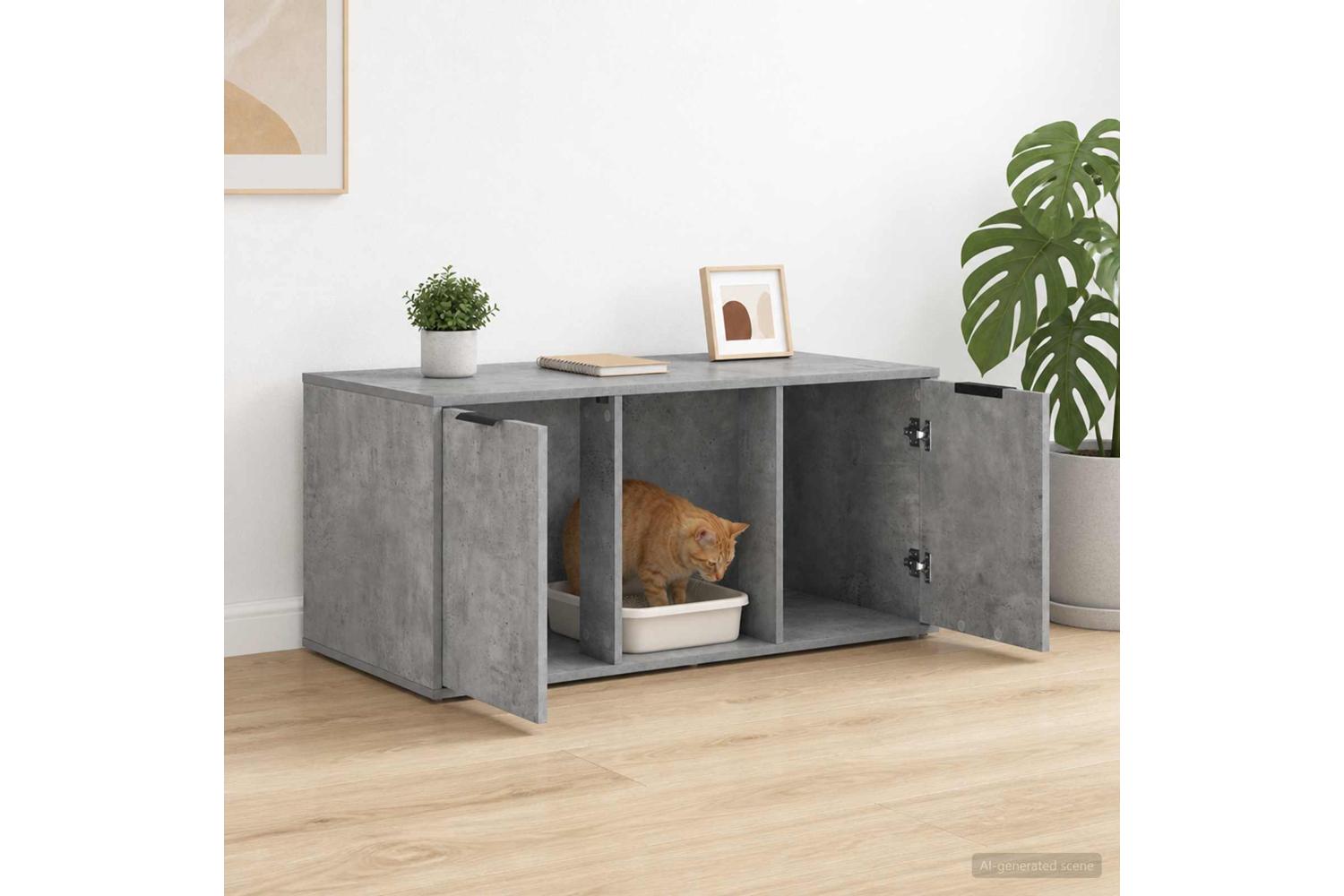 Vidaxl Cat Crate Furniture Concrete Grey 100 X 49 X 45 Cm-4