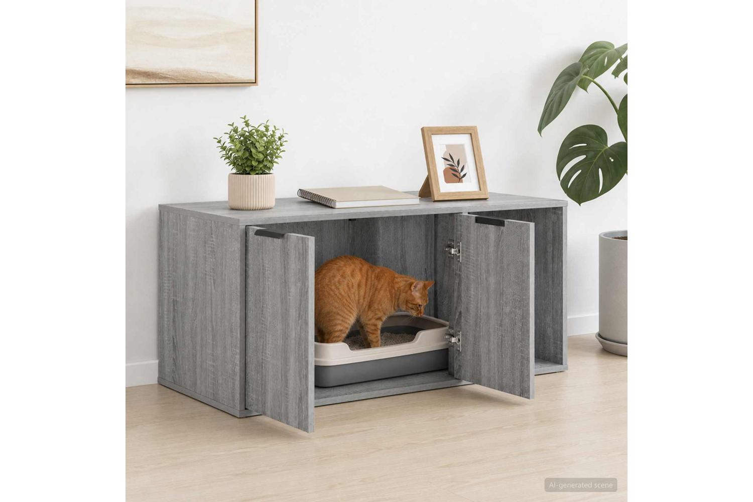 Vidaxl Cat Crate Furniture Grey Sonoma 100 X 49 X 45 Cm-4