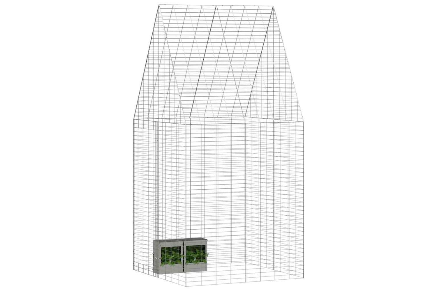 Vidaxl Rabbit Cage Silver 100 X 100 X 210 Cm Galvanised Steel-3