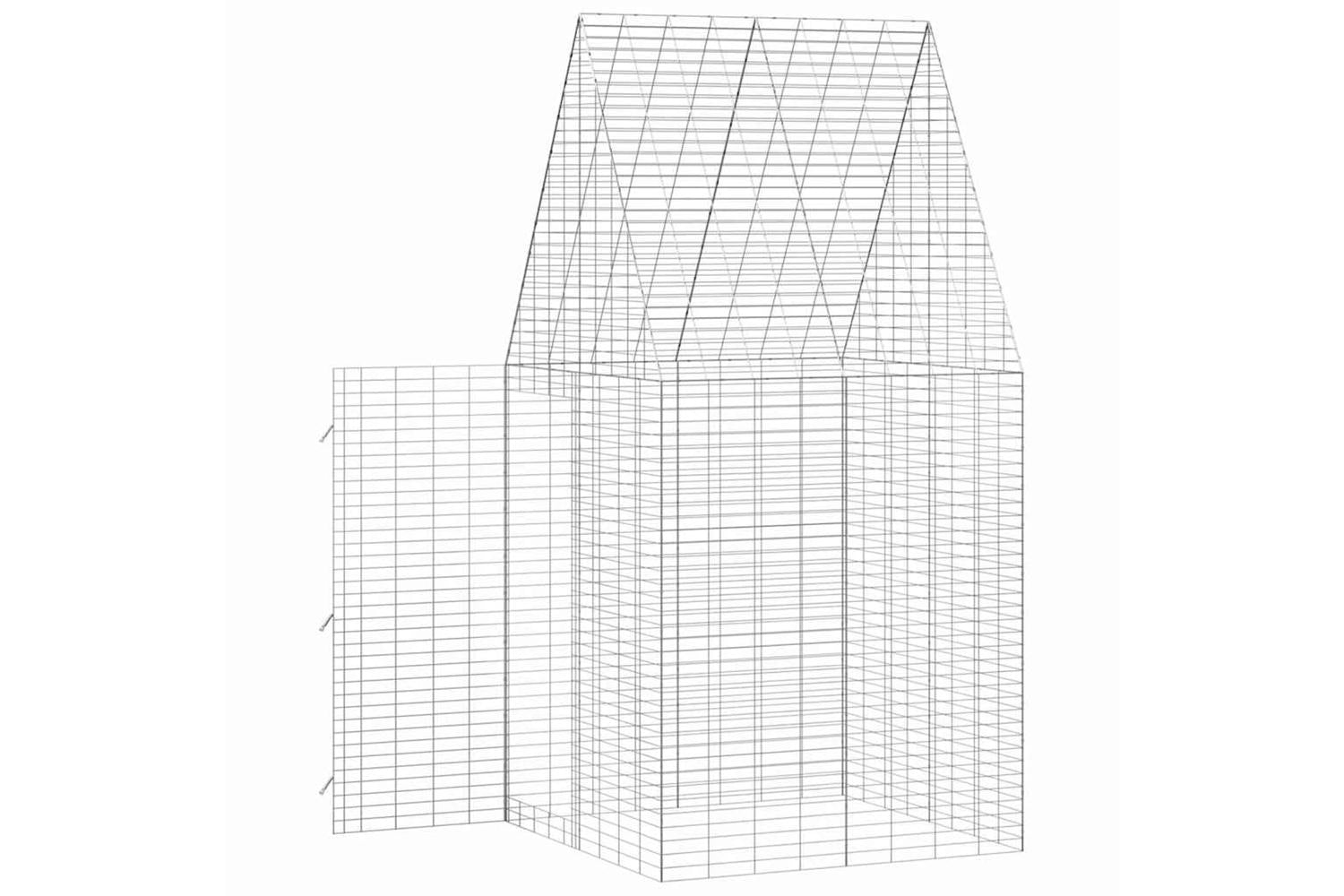 Vidaxl Rabbit Cage Silver 100 X 100 X 210 Cm Galvanised Steel-6