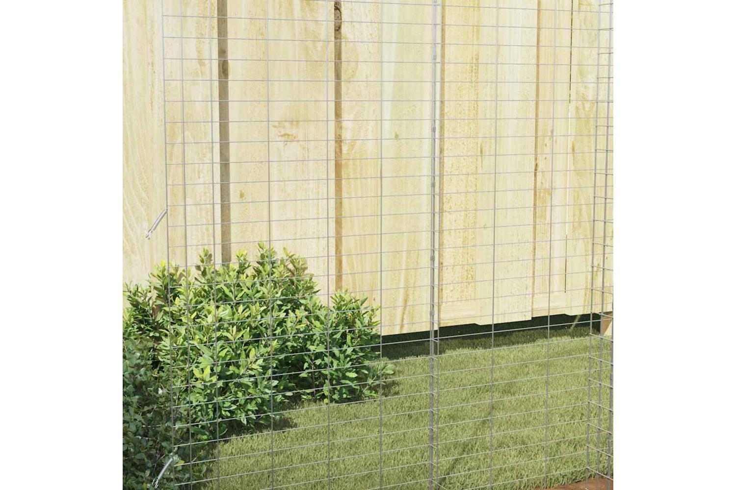 Vidaxl Rabbit Cage Silver 200 X 100 X 210 Cm Galvanised Steel-5