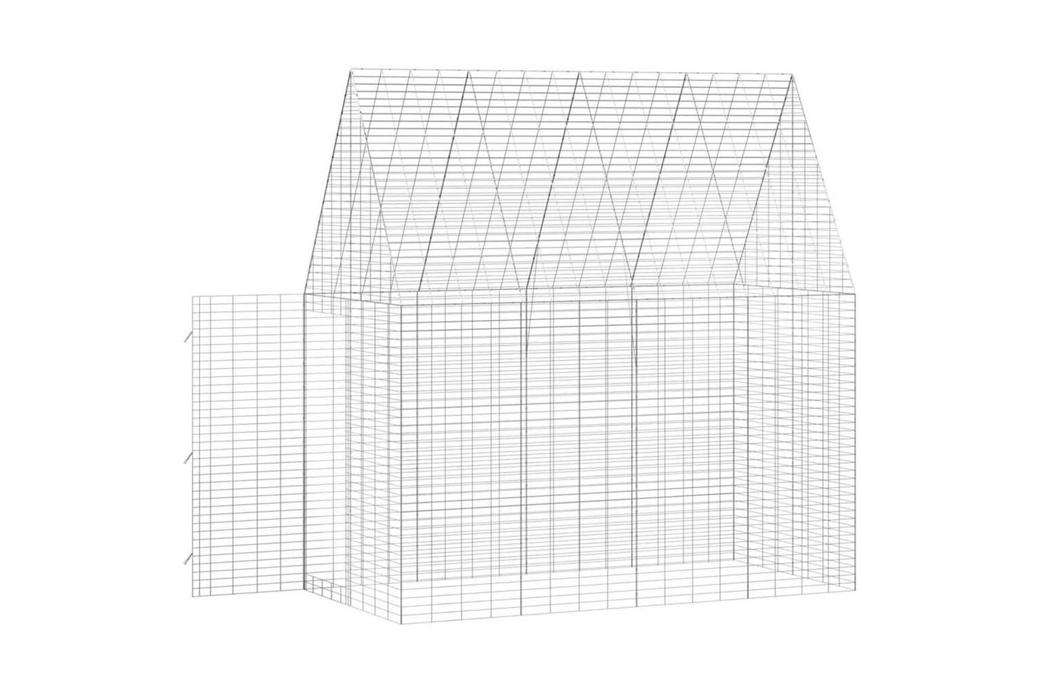 Vidaxl Rabbit Cage Silver 200 X 100 X 210 Cm Galvanised Steel-6