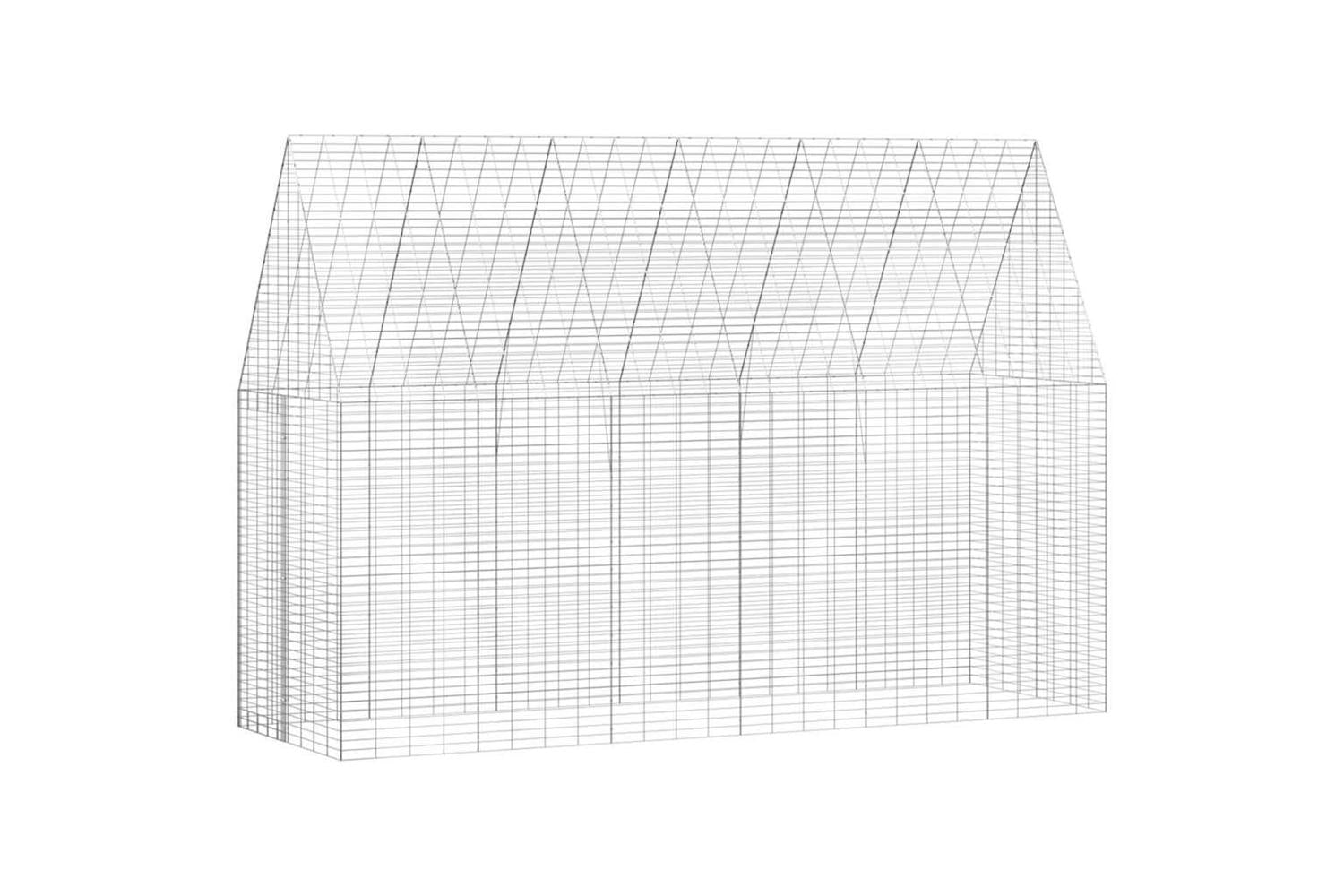 Vidaxl Rabbit Cage Silver 300 X 100 X 210 Cm Galvanised Steel-2