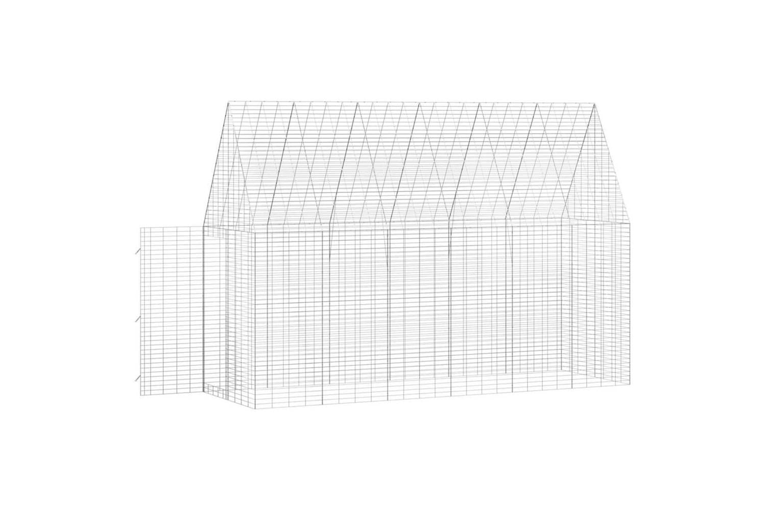 Vidaxl Rabbit Cage Silver 300 X 100 X 210 Cm Galvanised Steel-6