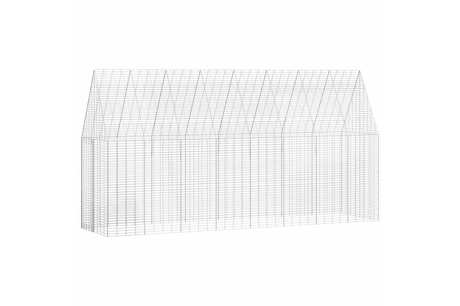 Vidaxl Rabbit Cage Silver 400 X 100 X 210 Cm Galvanised Steel