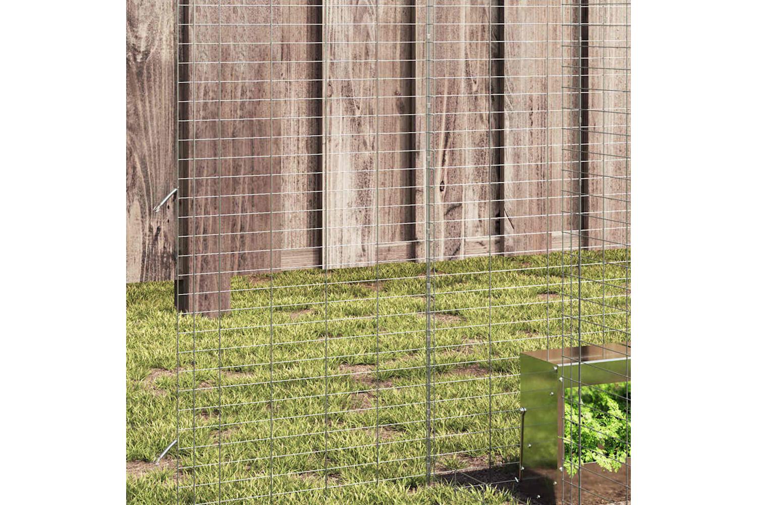 Vidaxl Rabbit Cage Silver 400 X 100 X 210 Cm Galvanised Steel-4