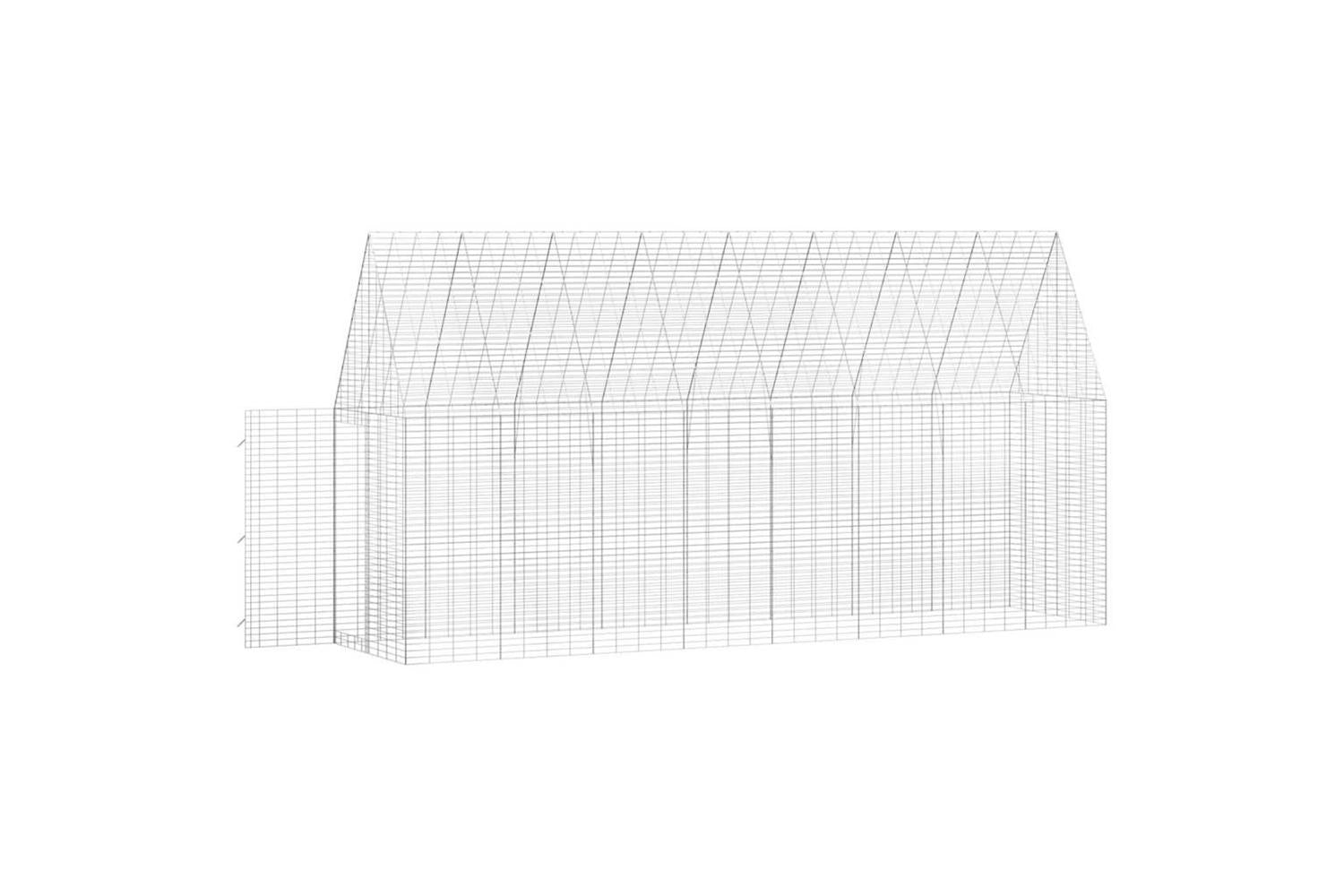 Vidaxl Rabbit Cage Silver 400 X 100 X 210 Cm Galvanised Steel-5