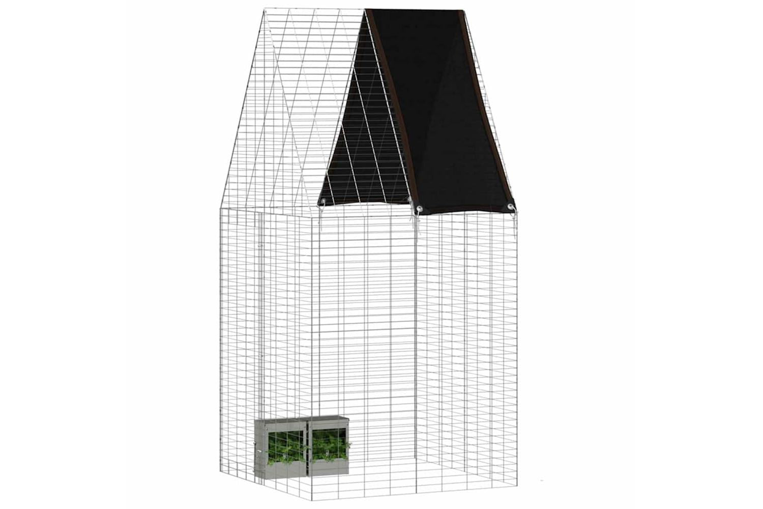 Vidaxl Rabbit Cage Silver 100 X 100 X 210 Cm Galvanised Steel-3