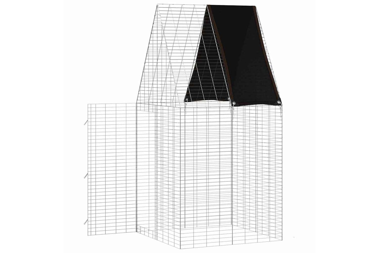 Vidaxl Rabbit Cage Silver 100 X 100 X 210 Cm Galvanised Steel-6