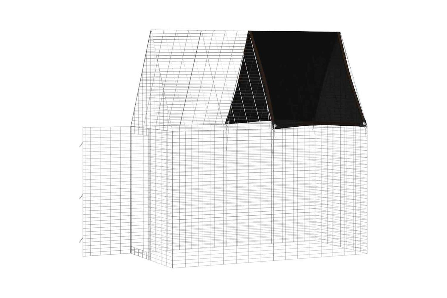 Vidaxl Rabbit Cage Silver 200 X 100 X 210 Cm Galvanised Steel-6