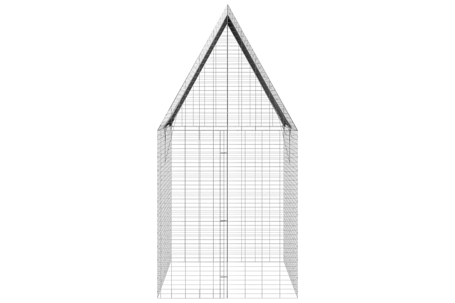 Vidaxl Rabbit Cage Silver 200 X 100 X 210 Cm Galvanised Steel-9