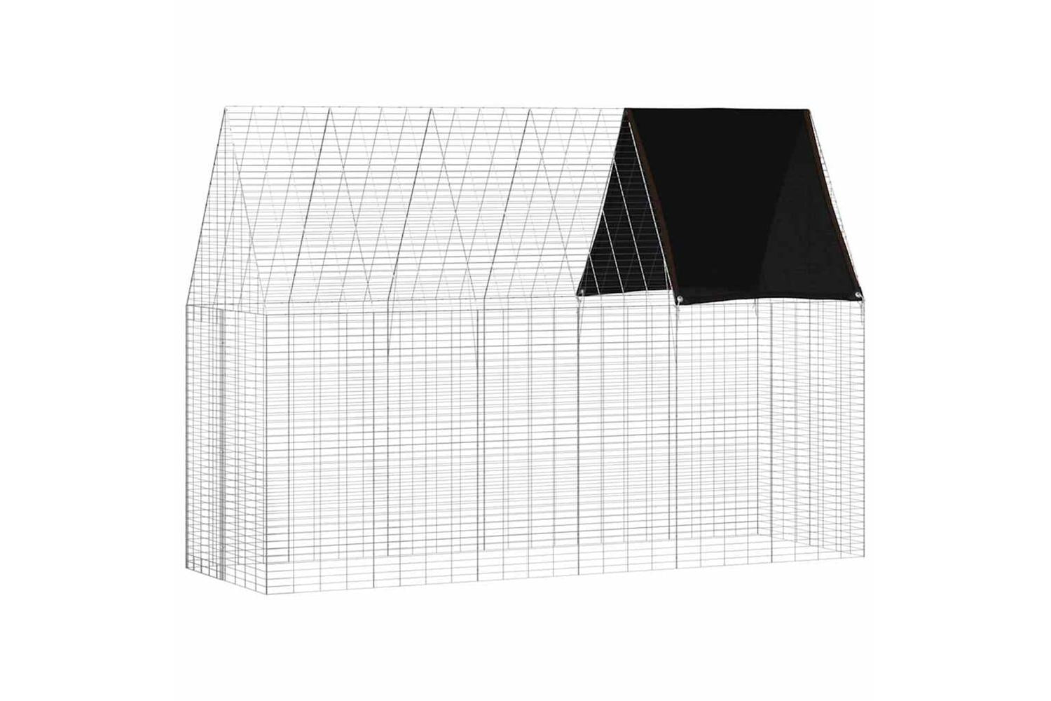 Vidaxl Rabbit Cage Silver 300 X 100 X 210 Cm Galvanised Steel-2