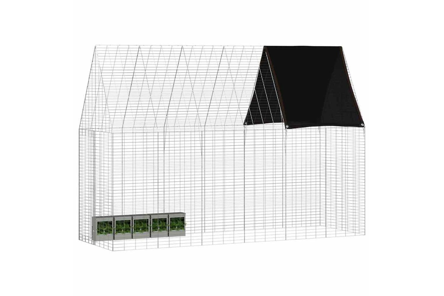 Vidaxl Rabbit Cage Silver 300 X 100 X 210 Cm Galvanised Steel-3