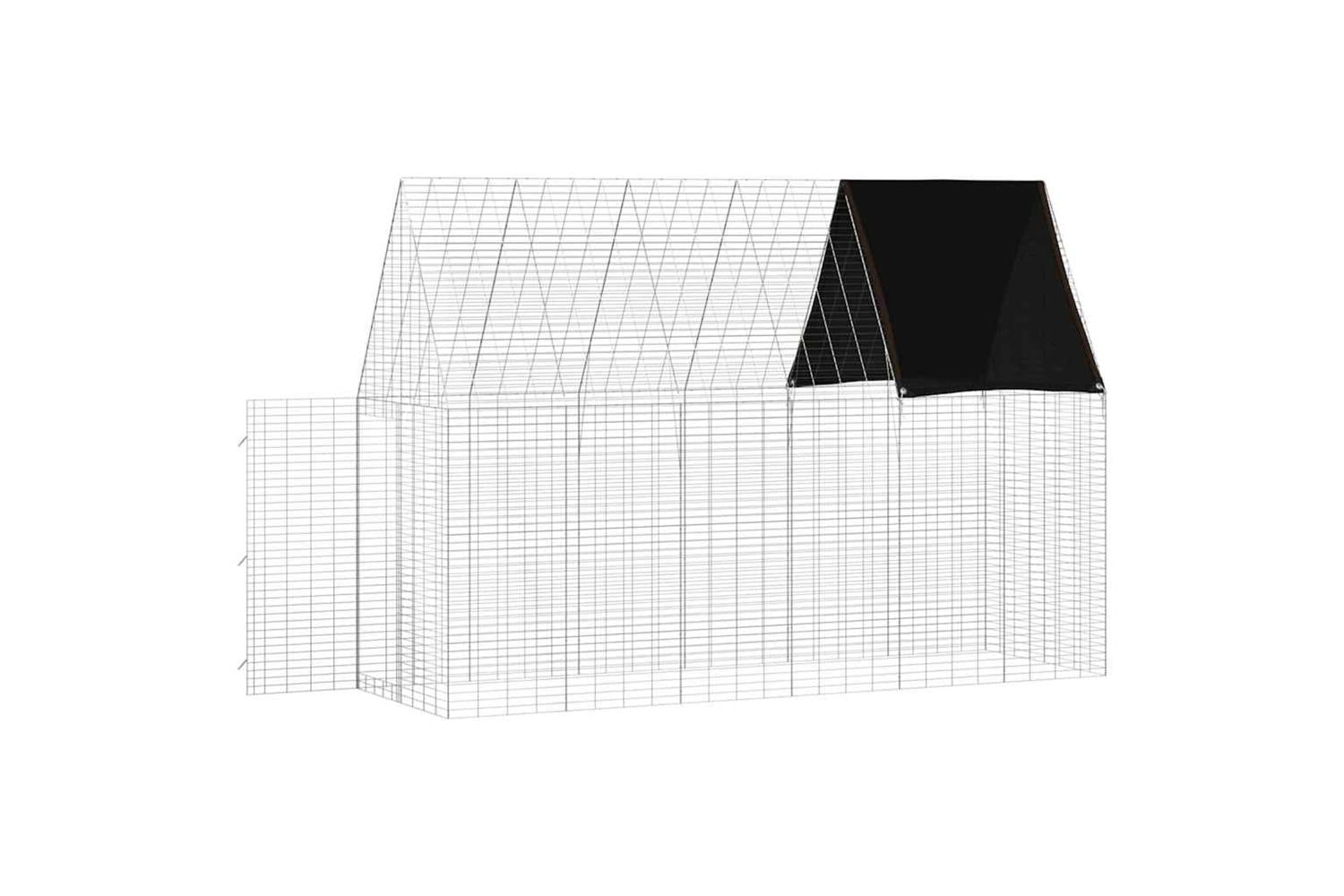 Vidaxl Rabbit Cage Silver 300 X 100 X 210 Cm Galvanised Steel-6