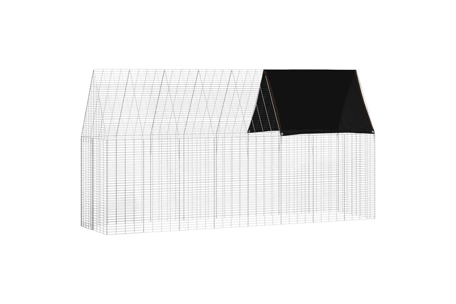 Vidaxl Rabbit Cage Silver 400 X 100 X 210 Cm Galvanised Steel