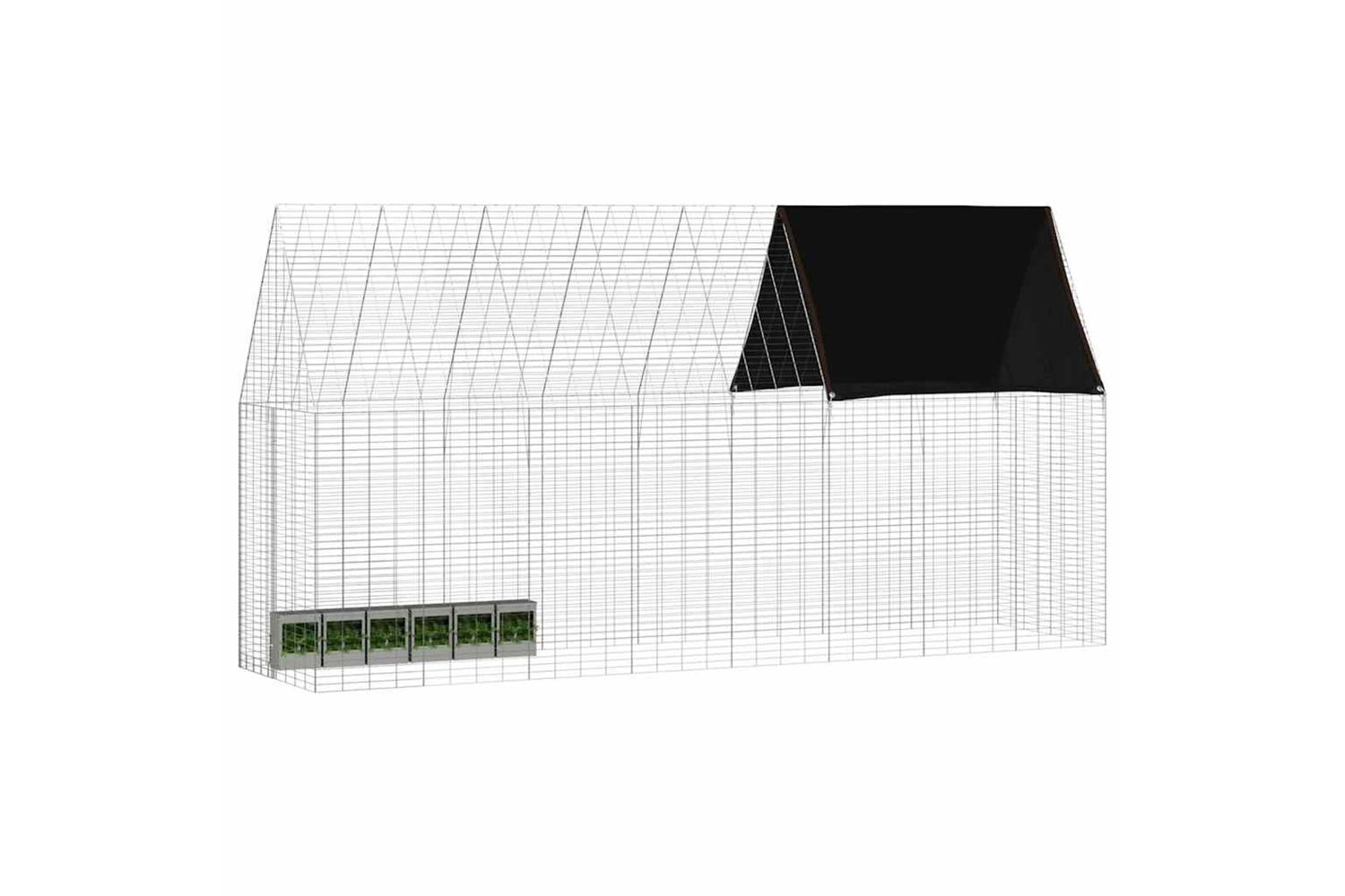 Vidaxl Rabbit Cage Silver 400 X 100 X 210 Cm Galvanised Steel-3