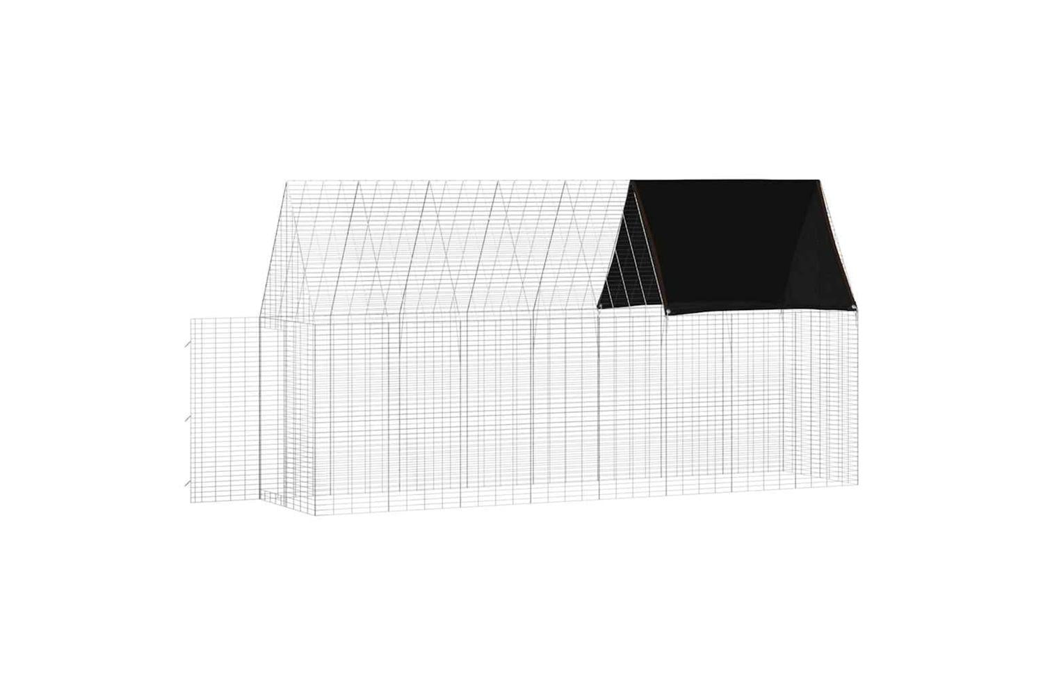 Vidaxl Rabbit Cage Silver 400 X 100 X 210 Cm Galvanised Steel-6