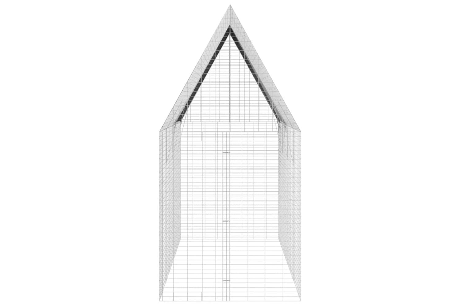 Vidaxl Rabbit Cage Silver 400 X 100 X 210 Cm Galvanised Steel-9