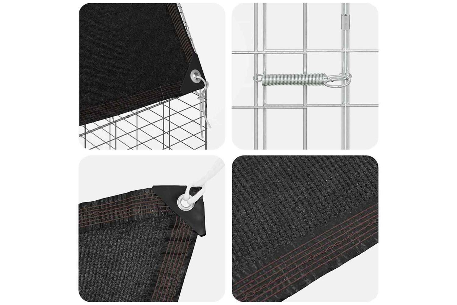 Vidaxl Rabbit Cage Silver 400 X 100 X 210 Cm Galvanised Steel-10