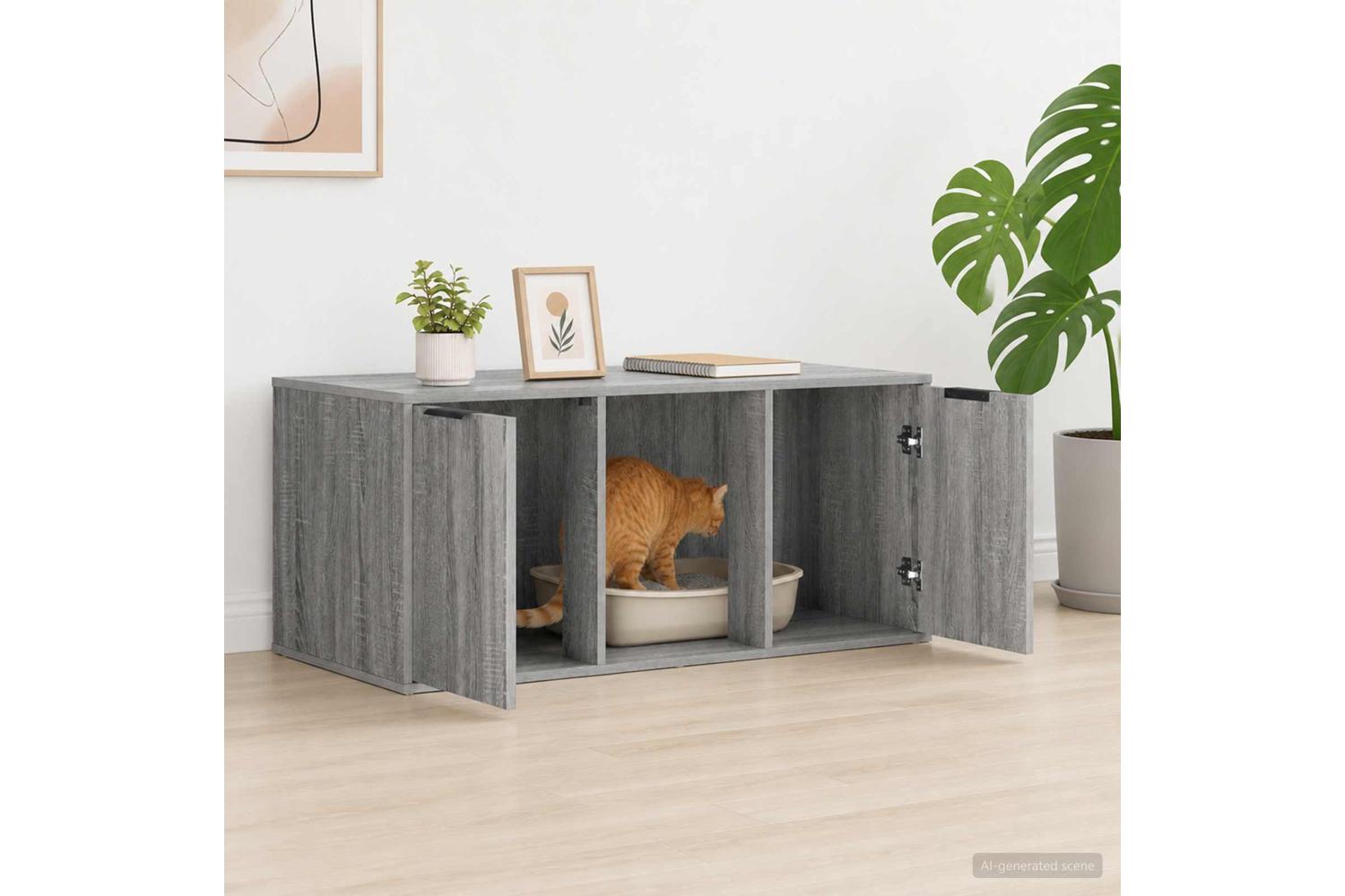 Vidaxl Cat Crate Furniture Grey Sonoma 100 X 49 X 45 Cm-4