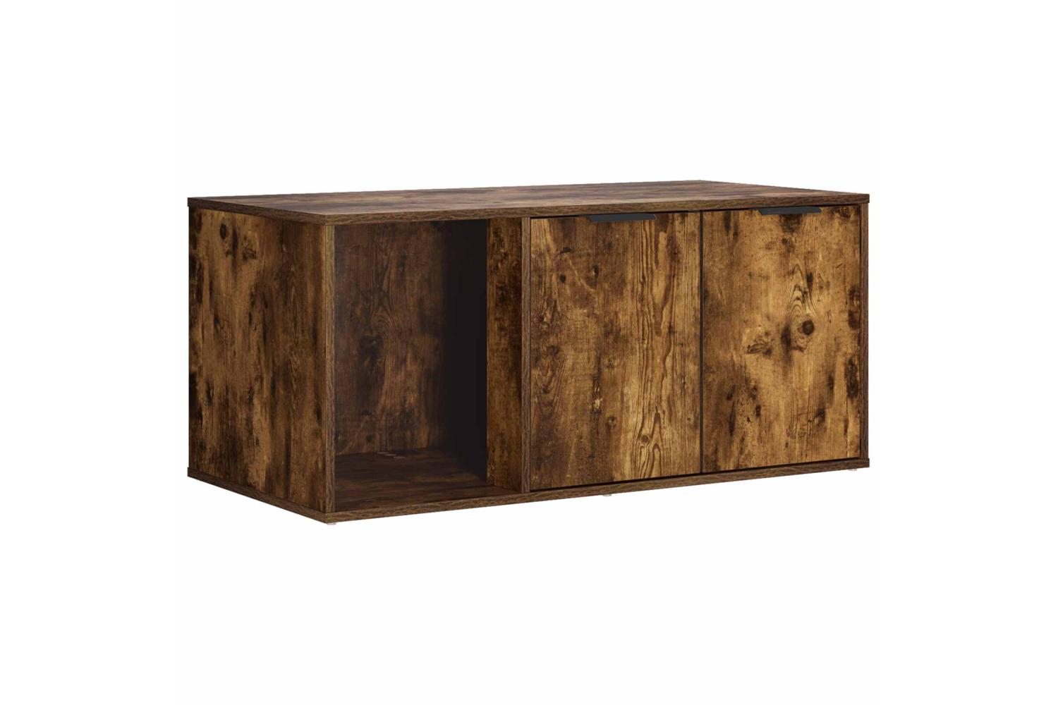 Vidaxl Cat Crate Furniture Smoked Oak 100 X 49 X 45 Cm Engineered Wood-5