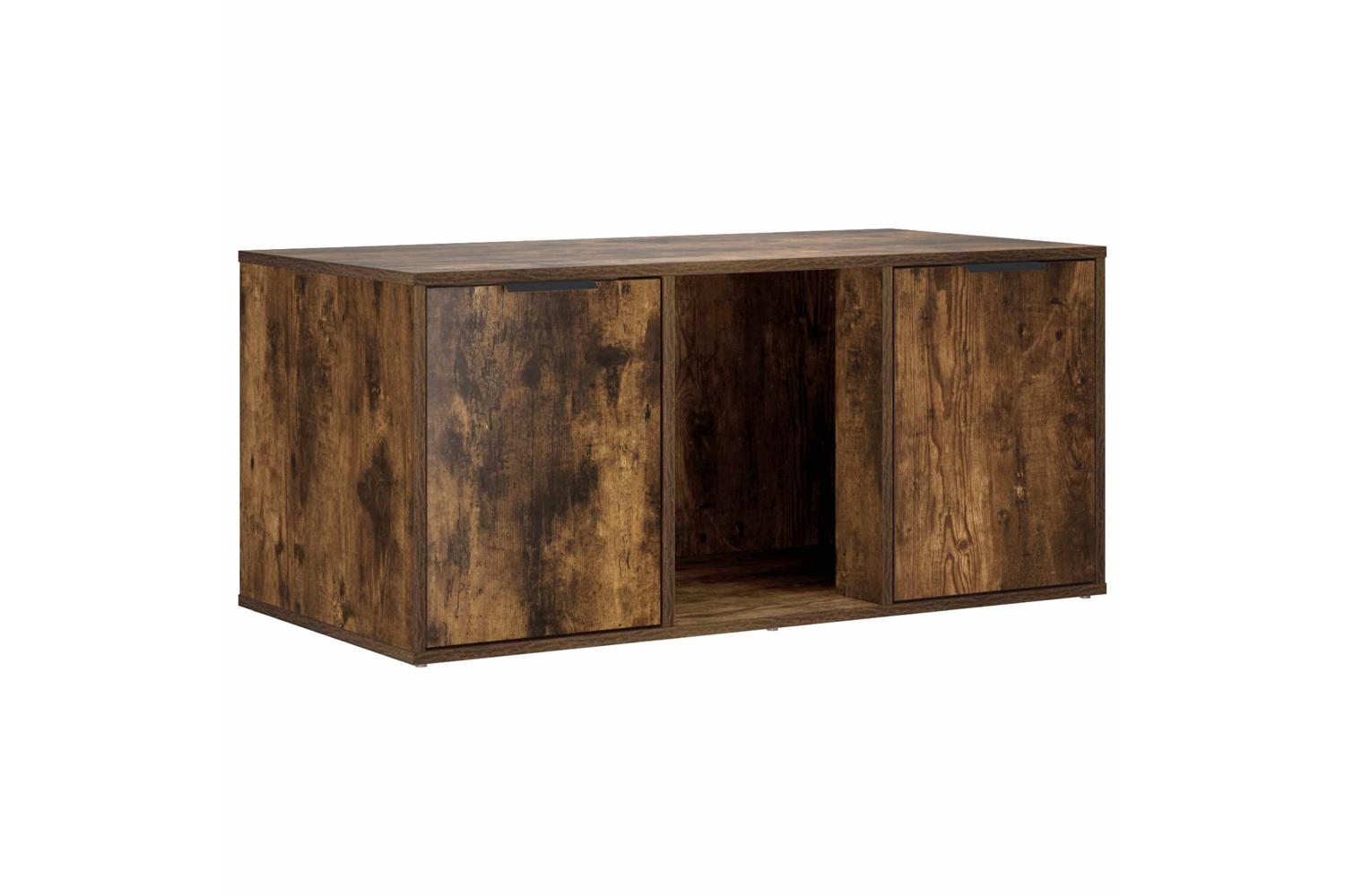 Vidaxl Cat Crate Furniture Smoked Oak 100 X 49 X 45 Cm Engineered Wood-2
